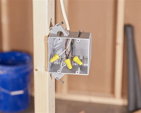 attaching junction box to stud|electrical box to stud insert.